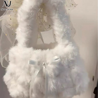  Nucelle furry túi phong cách mới dễ thương sang trọng di động đi lại đa năng một vai túi tote lông thú 