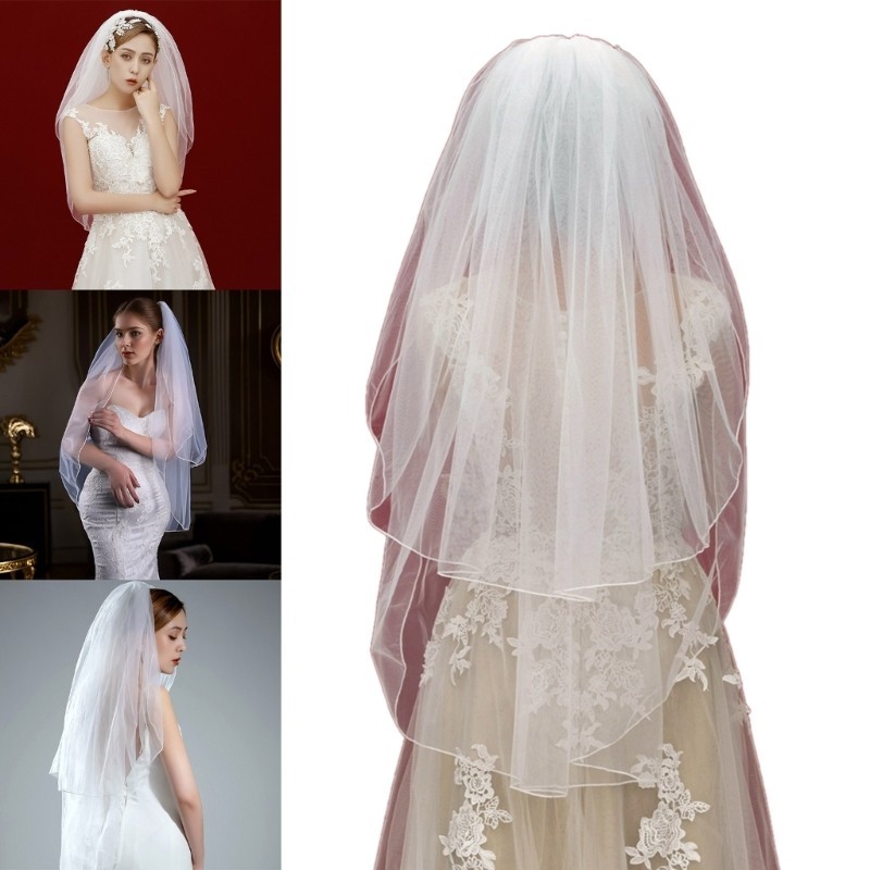 WIT Bride Veil Veil Hair Wedding Hair Sheer White Head Covering