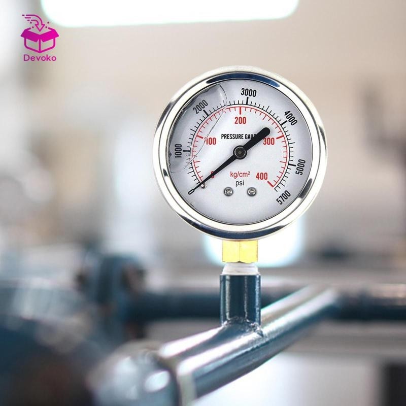Đồng hồ đo áp suất thủy lực chuyên nghiệp Devoko Đồng hồ đo áp suất dầu áp suất nước chắc chắn 0-5000PSI