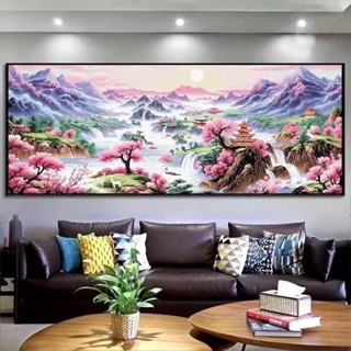 Tranh Thêu Thuỷ Mạc Mẫu Mới Vs8034(195x79cm) Vs8033(150x61cm) Chưa Thêu