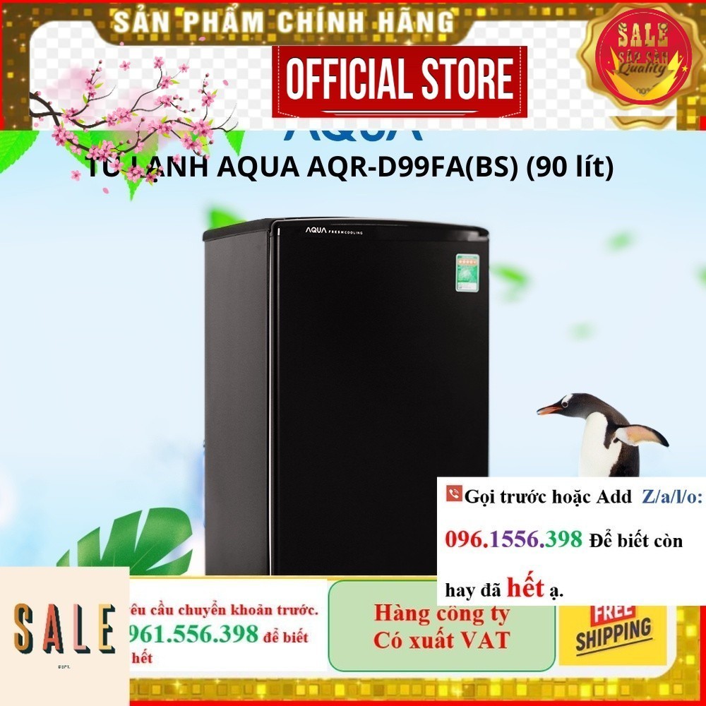 Mới- Tủ lạnh mini AQUA AQR-D99FA(BS) 90 Lít, AQR-D59FA(BS) 50 Lít Siêu bền, có ngăn làm