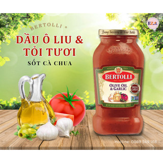 Sốt mì ý cà chua vị dầu ô liu và tỏi - bertolli olive oil & garlic 680g