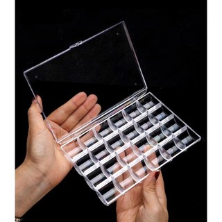 Khay hộp mika 24 ô đựng charm, đá, khay hộp đựng dụng cụ, phụ kiện, khay mika 24 ô