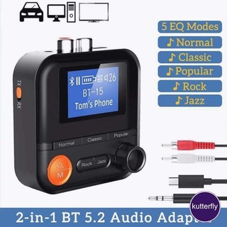 Bộ thu phát 5.2 tương thích Bluetooth không dây Kutterfly Bộ chuyển đổi âm thanh nổi HiFi có hỗ trợ màn hình AUX 2RCA