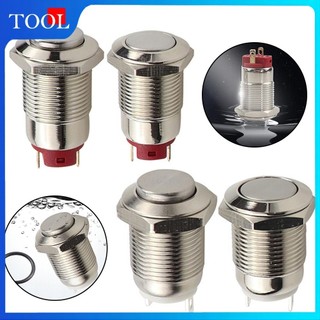 Vnv1pcs Công tắc nút nhấn kim loại tròn 12mm Thiết lập lại nguồn tạm thời / Tự khóa