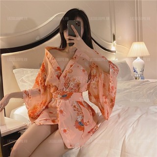 Váy Ngủ Kimono Bigsize Đồ Ngủ Sexy Áo Choàng Ngủ Lụa In Hình Dáng Suông Áo Choàng Ngủ Cosplay Kimono Phong Cách Geisha Nhật Bản Gợi Cảm Quyến Rũ