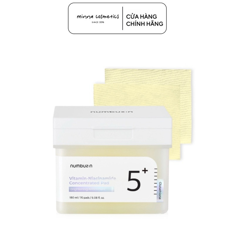 [ƯU ĐÃI SHOP MỚI] [Numbuzin] Toner Pad Numbuzin No 5 Vitamin Niacinamide