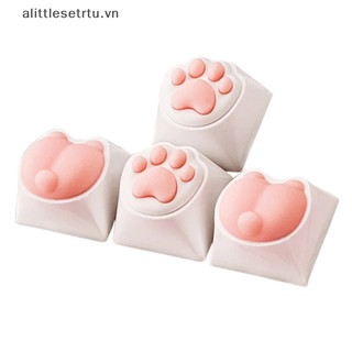 Alittlesetrtu mèo dễ thương paw keycaps cho bàn phím cơ cherry mx switch diy tùy chỉnh nắp chìa khóa silicon mềm móc khóa artisan màu hồng vn