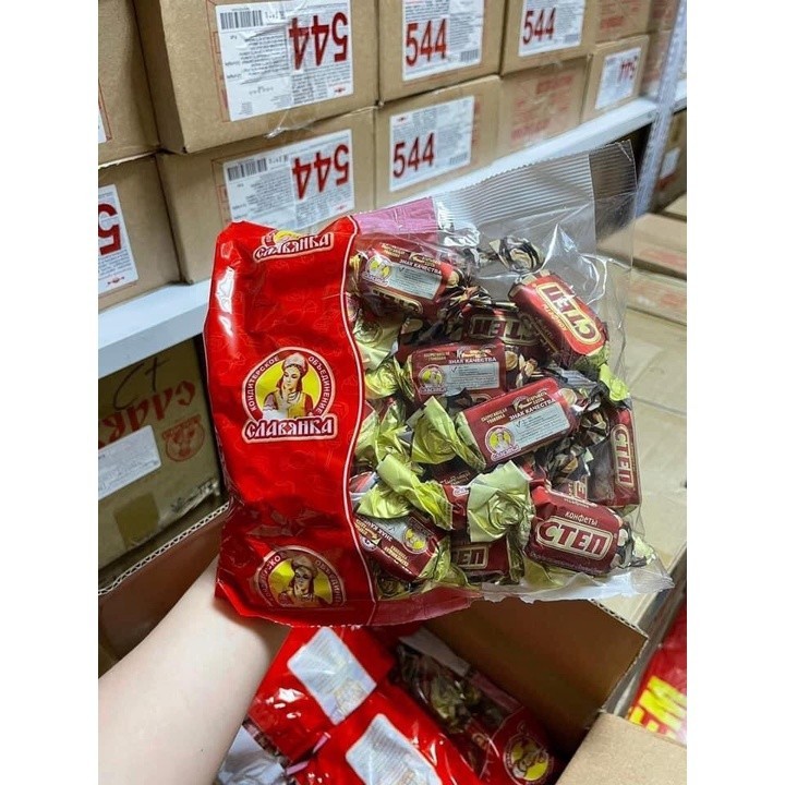 KẸO CTEN ĐỎ NỘI ĐỊA NGA SOCOLA HẠNH NHÂN 500G SIÊU NGON date mới hàng hot MOONSHINEFOODS