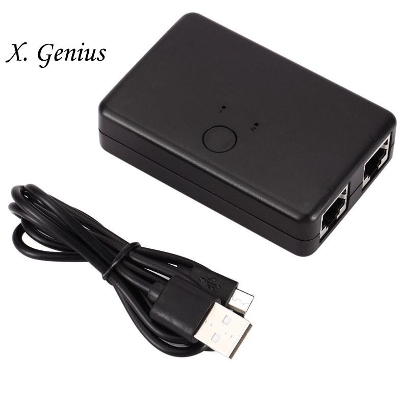 Mini 2 Cổng Rj45 Lan Hub Network Switch Box Máy Tính Ethernet Internet Adapter Rj45 Splitter Switch