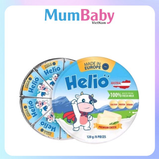 Phô mai cho bé ăn dặm Helio hộp 8 miếng hương vị tươi ngon giàu dinh dưỡng MumBaby