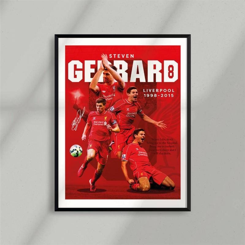 Steven Gerrard Poster Liverpool Poster Tối Giản canvas In Hình Văn Phòng Nghệ Thuật Treo Tường Poste