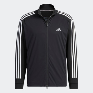 Adidas đánh gôn áo len khóa kéo 3 sọc nam đen ht6856
