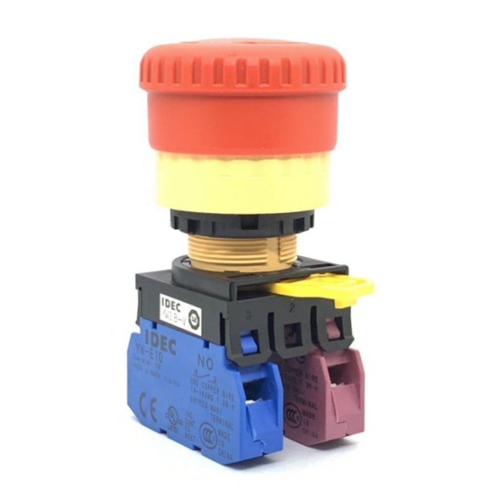 YW1B-V4E02R V4E11R V4E01R Idec 20R E03R Đầu Nấm Nút Dừng Khẩn Cấp Lỗ 22 YW1B pxa1