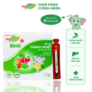 Vỉ Uống Fitolabs Kool Dạng Ống Giúp Thanh Nhiệt, Giải Độc, Tăng Cường Chức Năng Gan Cho Bé Hộp 20 Ống FITO13