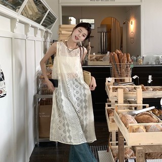 Ren gợi cảm Rỗng Đan Váy Không Tay Váy Nữ Thời Trang Gợi Cảm Váy Chữ A