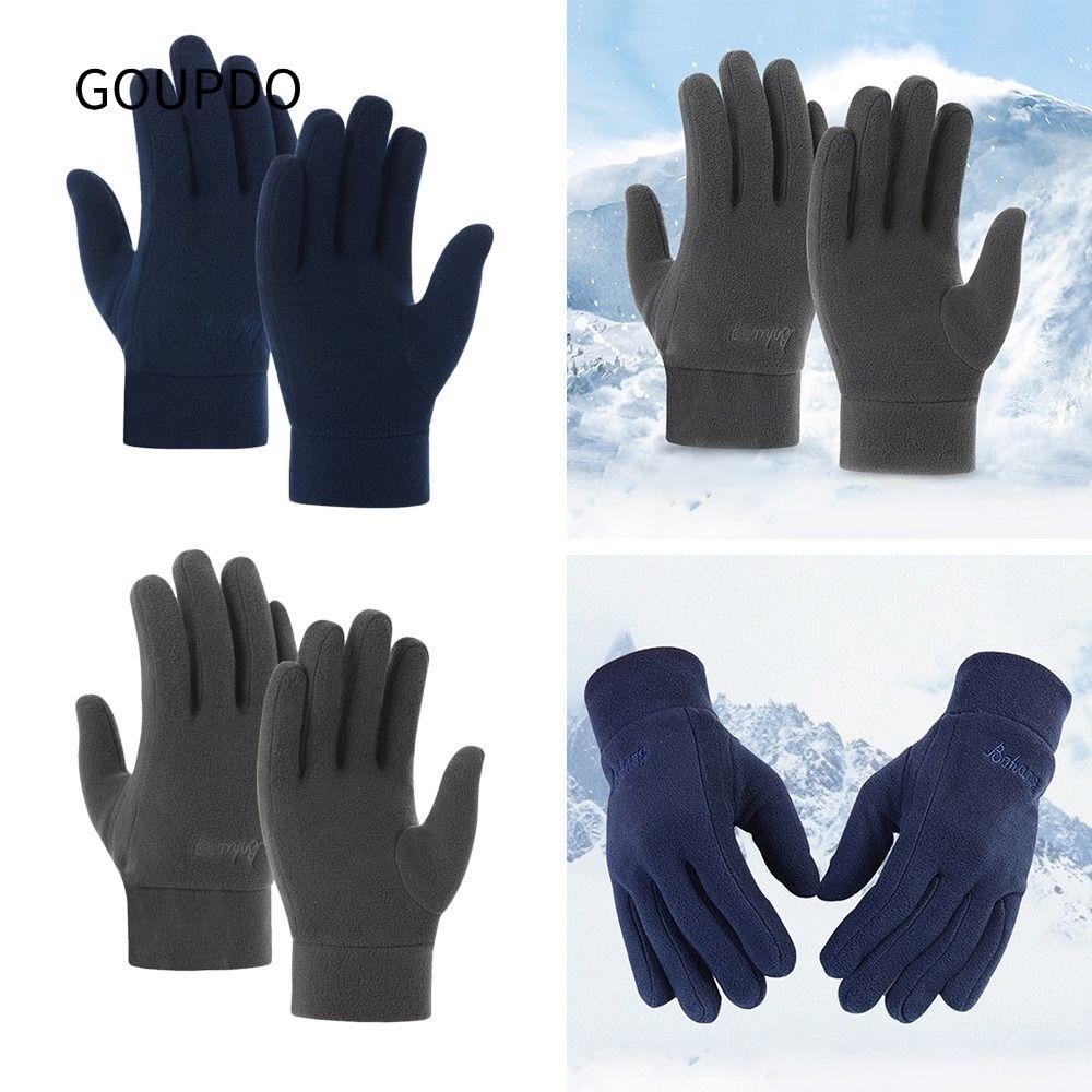 GOUPDO Găng Tay Nữ Găng Tay Nam Lông Cừu Thu Đông Lông Ấm Găng Tay