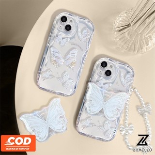 Tương thích cho IPhone 15 Pro Max IPhone 11 IPhone 14 Pro Max IPhone 13 Pro Max IPhone 12 Pro Max IPhone 7 Plus IPhone 8 Plus Vỏ điện thoại TPU chống sốc hình bướm trắng đẹp