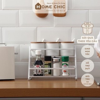 Kệ lưu trữ giá đựng gia vị nhà bếp kệ decor đa chức năng phong cách hàn quốc tối giản | HOME CHIC CORNER