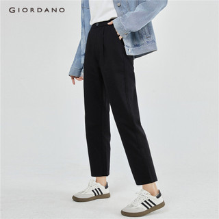 Quần lưng nữ 9 tấc cạp trung vừa màu thuận giản dị chất cotton mềm mại mỏng nhẹ Giordano 13422221