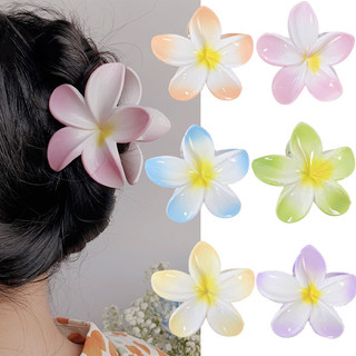 Kẹp tóc kem plumeria kẹp hoa tươi màu sắc màu cá mập kẹp kỳ nghỉ mùa hè phụ kiện tóc