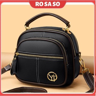 Túi xách nữ trung niên đeo chéo đeo vai cho mẹ đẹp nhiều ngăn nhỏ gọn phong cách thời trang mới nhất ROSASO TX125