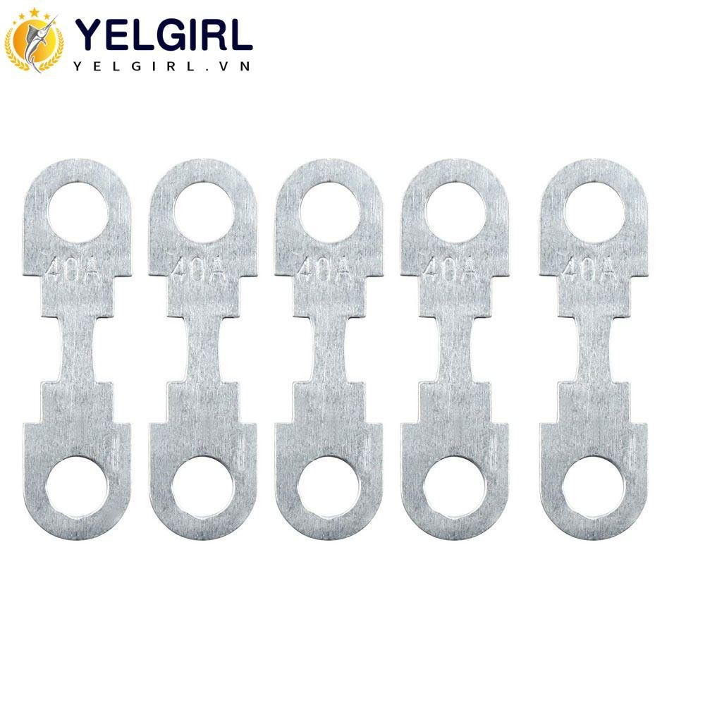 Tấm kẽm phẳng YELGIRLA, 32 (V) 30A-150A Mảnh cầu chì nhỏ, Sliver tiện lợi 42 * 12 * 5mm / 1,65 * 0,48 * 1,97inch Xe lắp lỗ tròn