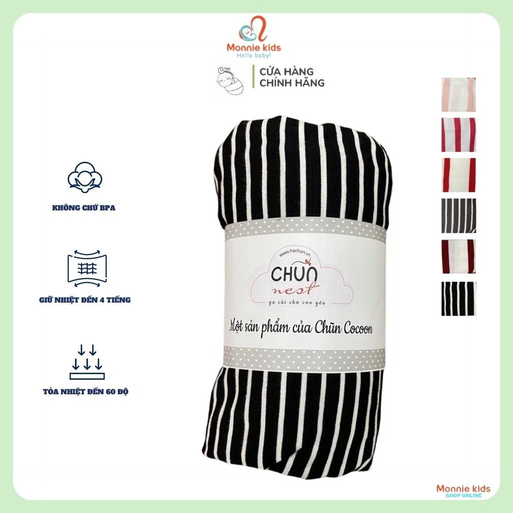 Ga bọc đệm cũi Cocoon chất liệu thun, nệm chun thoáng khí thấm hút cho bé - Monnie Kids