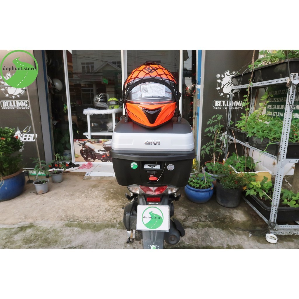 Thùng Givi B32N-ADV 32L, Thùng Sau Xe Máy Có Tựa Lưng, Lưới Ràng, Lót Chống Sốc Chính Hãng.
