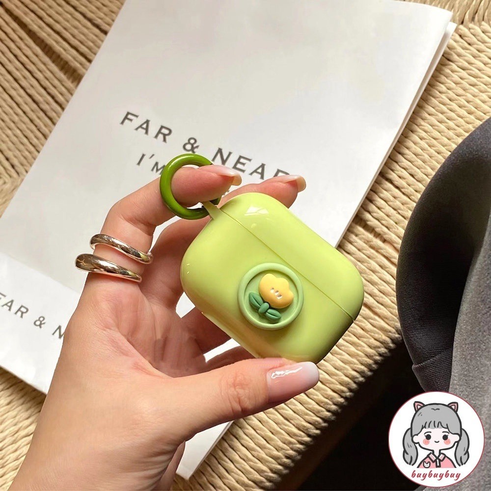 Vỏ Bảo Vệ Hộp Sạc Tai nghe không dây Airpods1 / 2 / 3 / pro / pro2 Bằng Silicon Mềm Hình Hoa 3D Màu Kẹo Dễ Thương