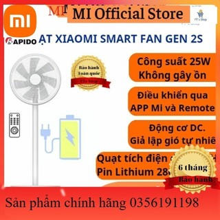 Quạt có pin- smartmi gen 2s có battery 20h, điều khiển và app mi home)quạt xiaomi smartmi fan gen 2s