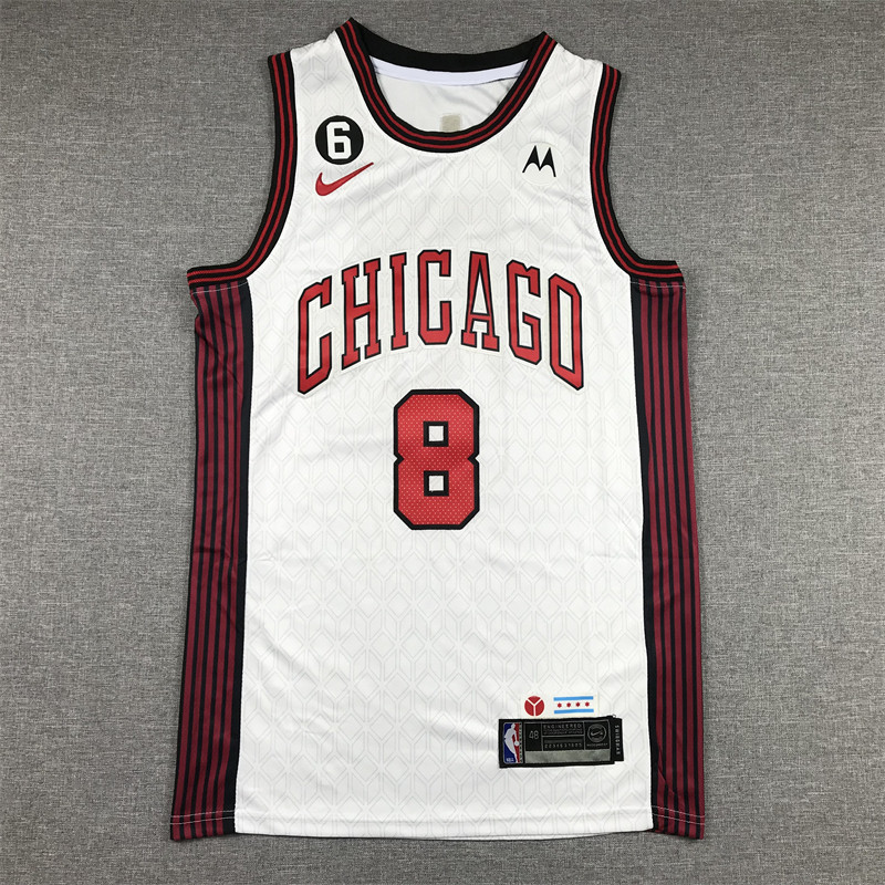 Phiên bản thêu NBA Jersey Chicago Bulls #8 Áo bóng rổ Lavine