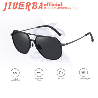 JIUERBA Mới Vintage Nam Aviator TAC Kính Mát Ống Kính Nguyên Chất Titan Phân Cực Phong Cách Kinh Doanh Kính Mát Unisex
