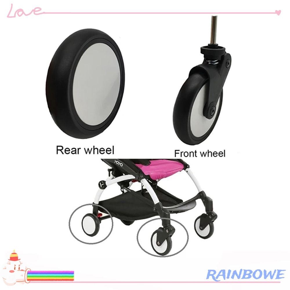 Rainbow Baby Pram Bánh trước và sau, Xe đẩy Accessorie Vòng bi im lặng Bánh xe đẩy em bé, Xe đẩy bền thay thế Bánh xe chở trẻ sơ sinh cho Babyzenes Yoyo Yoya YuYu