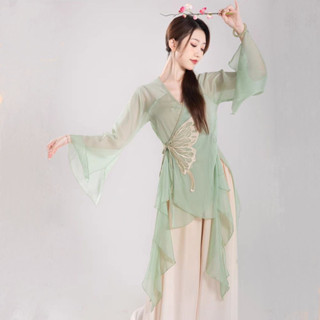  Trang phục múa cổ điển trang phục luyện tập bằng vải gauze trang phục biểu diễn múa dân tộc Trung Quốc trang phục múa Han chân váy quần áo chiffon 