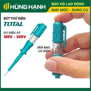 Bút thử điện Total, sử dụng điện áp AC 100V - 500V, kích thước 3 x 140mm, vít thử điện thông minh, chính hãng