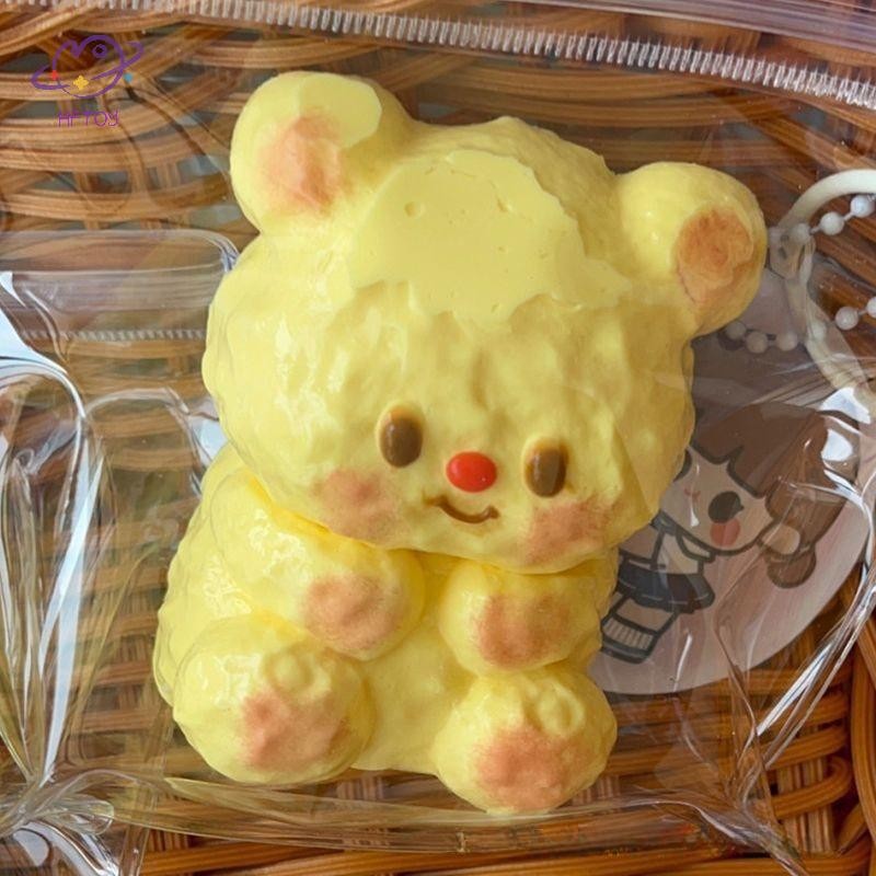 Hftoy Handmade Squishy Butter Bear Mochi Taba Squishy Đồ chơi Fidget MỚI Đồ chơi giải nén giảm căng 