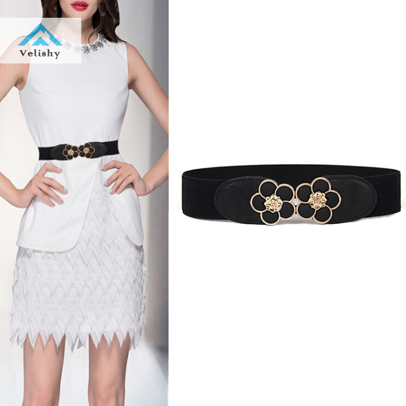 Thắt lưng thun nữ Velishy Dây thắt lưng rộng thanh lịch cho nữ
