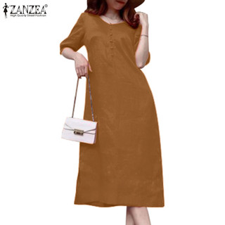 Zanzea Nữ Hàn Quốc Cổ Chữ V Hàng Ngày Áo Dài Tay Màu Trơn