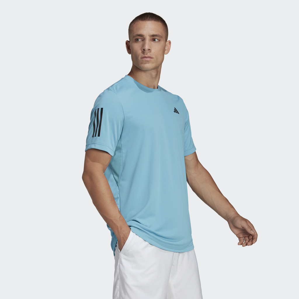 adidas Quần vợt Áo Thun Tennis 3 Sọc Club Nam Màu xanh da trời HS3263