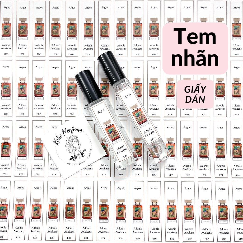 [HCM] Combo 10 Tem Dán Chai Nước Hoa 𝗔𝗿𝗴𝗼𝘀 cho chai chiết đủ các dòng