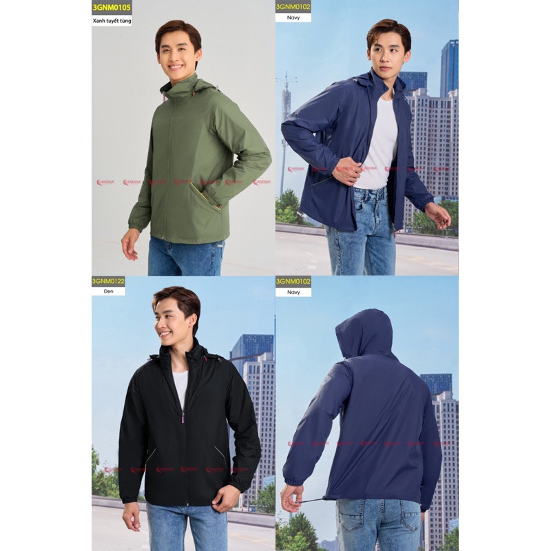 Áo Gió Thể Thao Nam 𝐂𝐀𝐑𝐃𝐈𝐍𝐀 2 Lớp Chất Gió Trơn Lót Lưới Cao Cấp Cản Gió Cản Bụi Chống Nước 1GNM01
