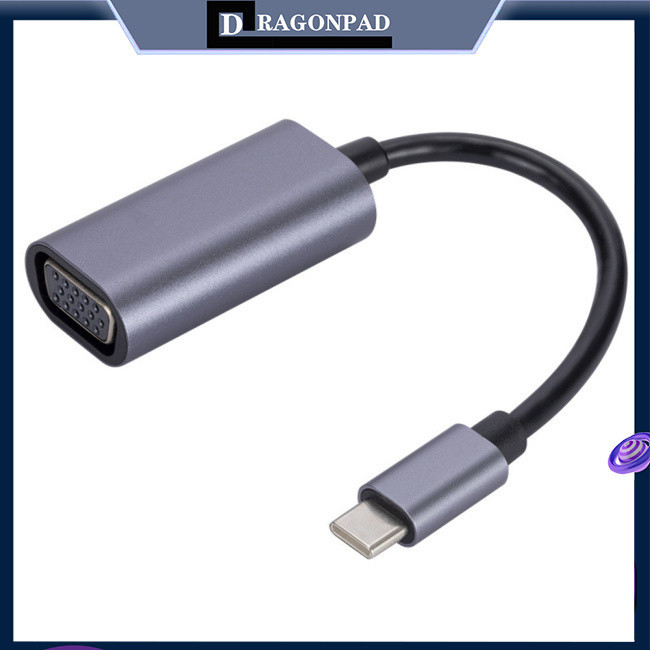 Dragonpad USB C Sang VGA Adapter Cáp Loại C Sang VGA Màn Hình Chuyển Đổi Cho Tivi Máy Chiếu Màn Hình Phát Lại