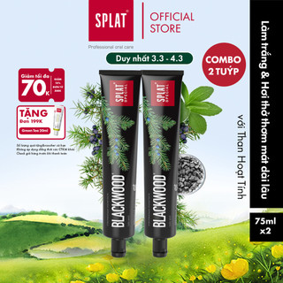  Combo 2 Kem Đánh Răng Trắng Răng Than Hoạt Tính SPLAT Blackwood 100ml