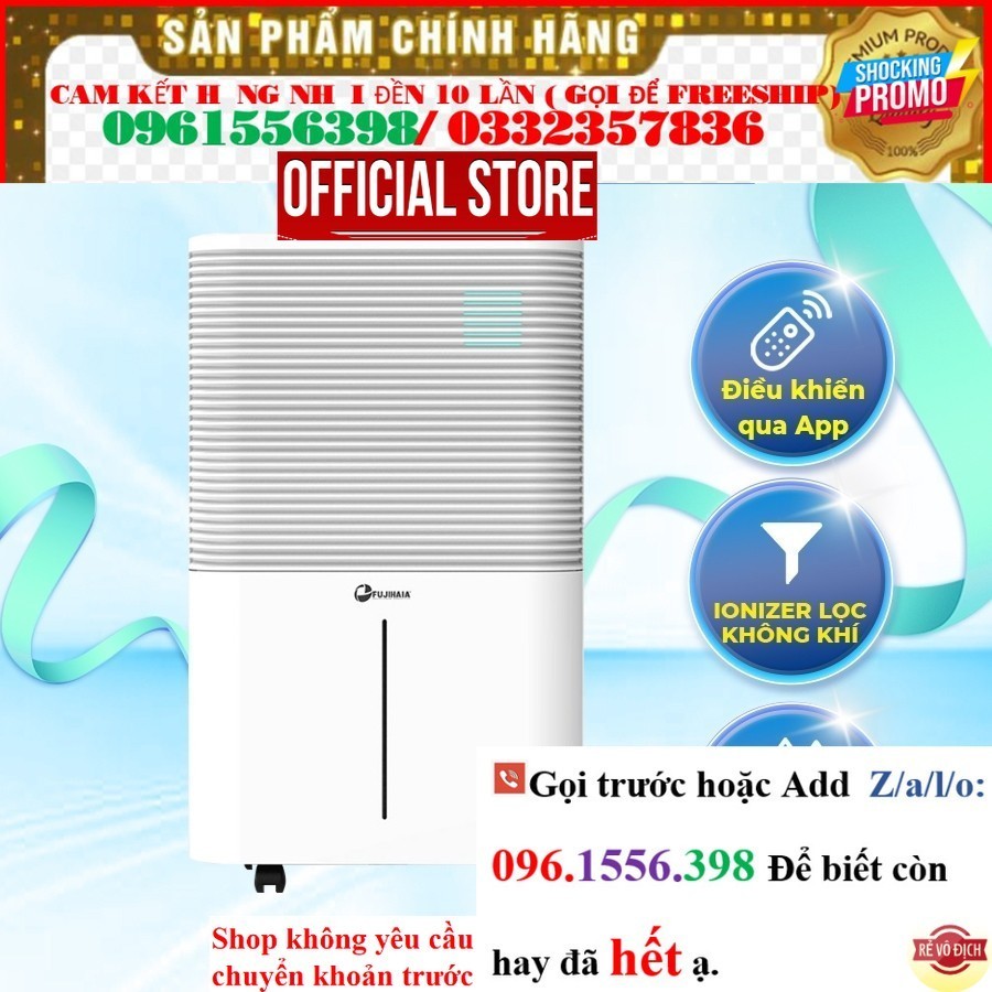 << CH Máy hút ẩm dùng block nhập khẩu FUJIHAIA DH25W kết nối wifi - Hút ẩm 25 lít/ ngày -