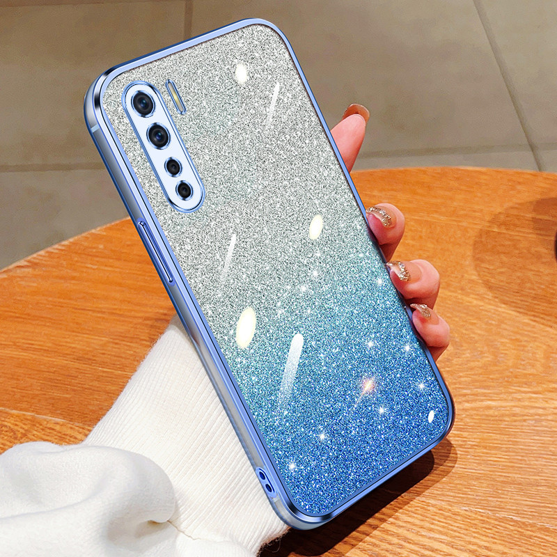 Dành Cho OPPO A91 Ốp lưng Lấp Lánh Mạ Điện TPU Chống Sốc Cho OPPO A91 Ốp Lưng