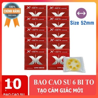 Bộ 10 Bao cao su X-Men siêu mỏng gắn bi kéo dài thời gian 6 bi lớn