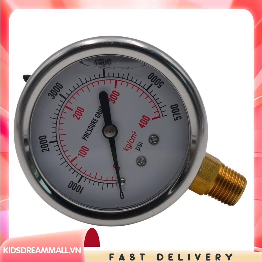 [Kidsdreammall.vn] Đồng hồ đo áp suất dầu 0-5000PSI Đồng hồ đo áp suất dầu thủy lực Phụ kiện ô tô