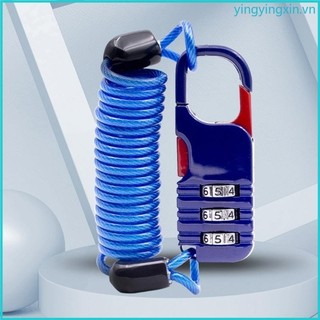 Khóa dây thép YIN Khóa hành lý với còng cáp thép có thể thu vào Mini 3 chữ số Mã kết hợp khóa cho vali B