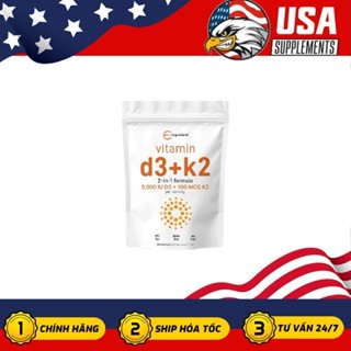 Viên uống  Micro Vitamin D3 K2 5000iu, tăng cường miễn dịch, sức khỏe xương khớp, hàm lượng cao - 300 Viên